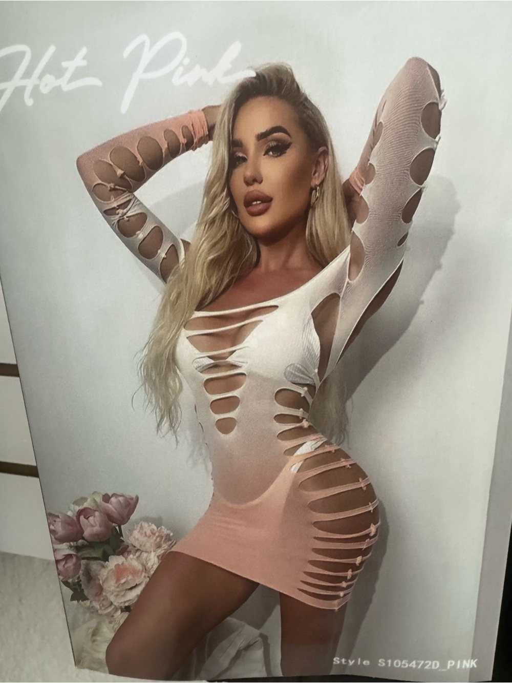 Ombre Cut-Out Mini Dress in Hot Pink